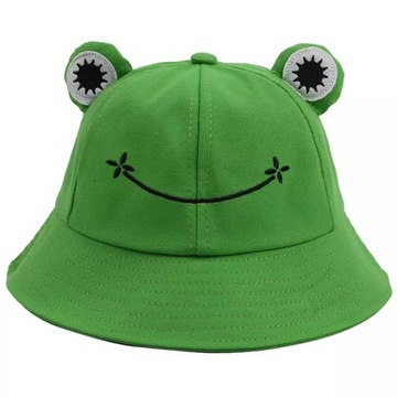 Bucket hat czapka zielona kapelusz rybacki żaba