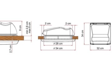 Мансардное окно 28 x 28 F белоснежное Fiamma последняя модель TurismusPL