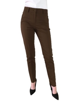 Spodnie garniturowe damskie Sigma cygaretki brązowe długie 38