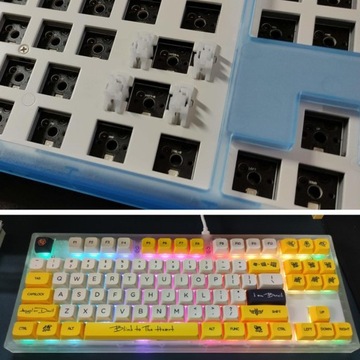 Mk870 Полупрозрачная RGB-клавиатура DIY Kit со светодиодной подсветкой Hot