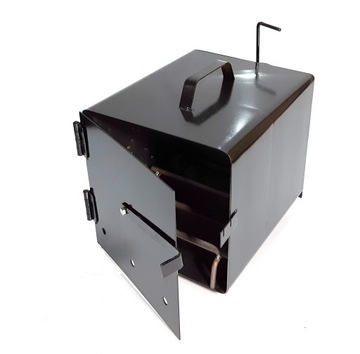 Металлический камин для коптильни Комплект + заслонка + решетка 20х20х25