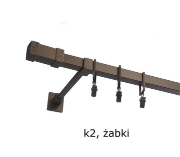 Karnisz kwadro metalowy pojedynczy 130 cm wybór 7 KOLORÓW kwadratowe 1,3 m