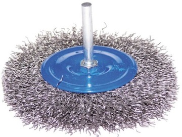 SZCZOTKA TARCZOWA DRUT STALOWY TRZPIEŃ 6mm 120 mm