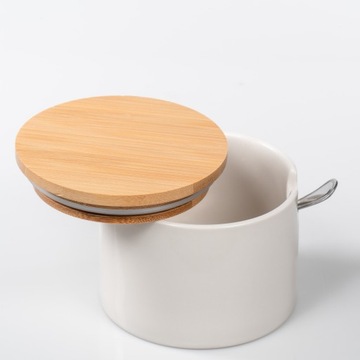 ФАРФОРОВАЯ САХАРНИЦА С КРЫШКОЙ-ЛОЖКОЙ PRIMA DECO САХАРНИЦА