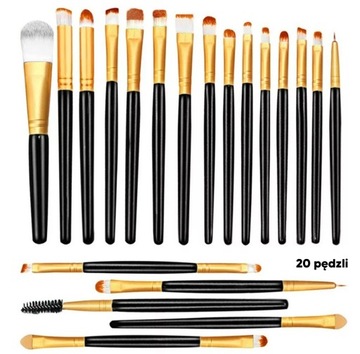 НАБОР ПРОФЕССИОНАЛЬНЫХ КИСТЕЙ ДЛЯ МАКИЯЖА НАБОР КИСТЕЙ EL 20 ЧЕРНЫЙ DA178