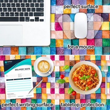 Коврик защитный для офиса 120х60 Цветная Шахматка