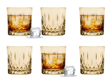 6x SZKLANKA NISKA SZLIF MIODOWA 280ml WHISKY DRINK