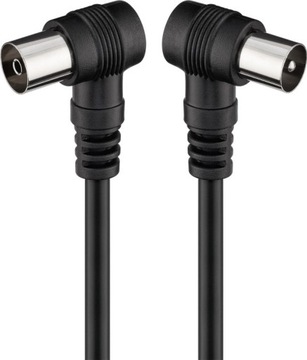 KABEL ANTENOWY KĄTOWY 2,5 M WTYK 90° - GNIAZDO 90°