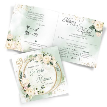 Zaproszenia Ślubne Boho Rustykalne Obrączki