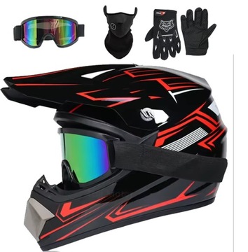 Поперечный шлем на кросс -кросс -мотоцикле Enduro Mask+Goggles+Gloves Set