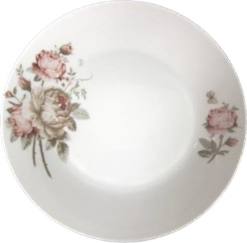 TALERZ OBIADOWY GŁĘBOKI BUKIET RÓŻA 25CM