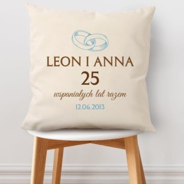 Персонализированная подушка с печатным подарком для 25 -й годовщины свадьбы 45x45