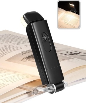 USB ŁADOWALNA LAMPKA DO CZYTANIA Z KLIPSEM KSIĄŻKA ŚWIATŁA