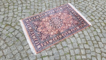 ИНДО ГОМ БЛЕСТЯЩИЙ ПЕРСИДСКИЙ ТКАНЫЙ ШЕЛКОВЫЙ КОВЕР 62/104