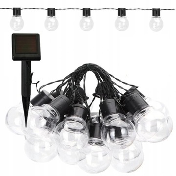SOLARNA GIRLANDA OGRODOWA DUŻE KULE x20 LED 5cm