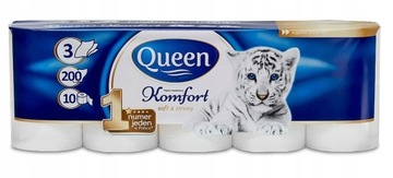 PAPIER TOALETOWY QUEEN KOMFORT 3 WARSTWY 10 ROLEK