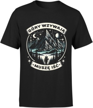 KOSZULKA GÓRY WZYWAJĄ MĘSKA NATURA LAS TATRY ŚMIESZNA Z NADRUKIEM ROZM. XL
