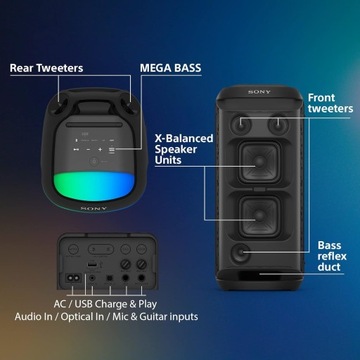 Sony SRS-XV800 Портативная колонка для вечеринок Mega Bass 25h 360 Sound