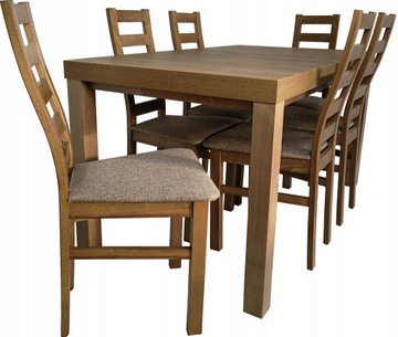 nowoczesny zestaw stół 140x80+40 i 6 krzeseł Prato