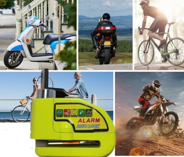Замок тормозного диска с сигнализацией для мотоциклов и велосипедов. Водонепроницаемый.