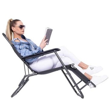 Складной шезлонг, СЕРЫЙ, ДЛЯ САДОВОЙ ТЕРРАСЫ