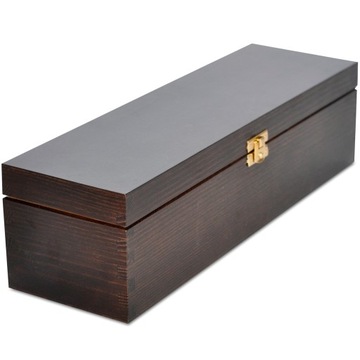 Коричневая деревянная шкатулка для вина в декупаже