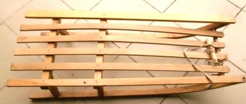 SANKI DREWNIANE 90 CM, PŁOZY STAL NIERDZEWNA