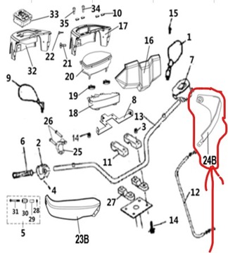 LEWY PLASTIK OCHRANIACZ RĄK DŁONI HANDBAR Quad ATV Linhai M750L 750cc OEM!