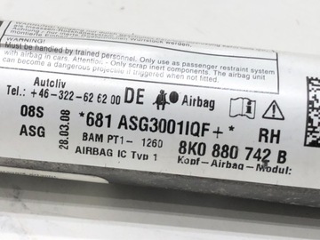 ZÁVĚS VZDUCHOVÁ PRAVÝ AUDI A4 B8 8K0880742B KOMBI 07-15