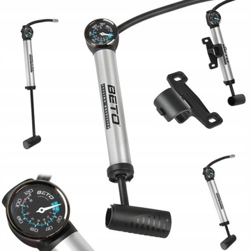 ВЕЛОСИПЕДНЫЙ НАСОС BETO ALU CHMP-003AG ШЛАНГ МАНОМЕТРА