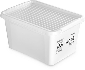 POJEMNIK DO PRZECHOWYWANIA 15,5L Z POKRYWĄ BIAŁY