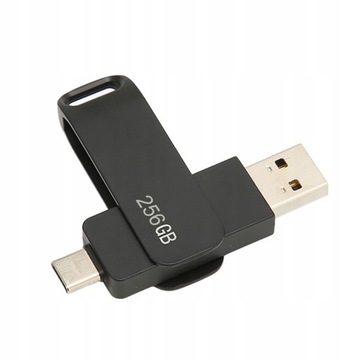 ФЛЕНКОВЫЙ НАКОПИТЕЛЬ 2 В 1, 256 ГБ USB-C 3.0 TYPE C, ДВОЙНОЙ USB-НАКОПИТЕЛЬ, ЧЕРНЫЙ