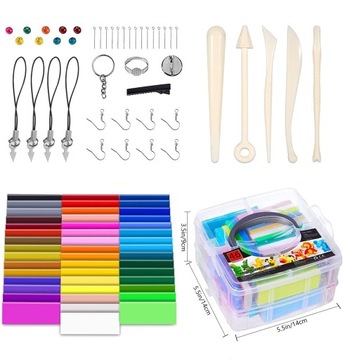 НАБОР ДЛЯ МОДЕЛИРОВАНИЯ ДЛЯ ВЫПЕЧКИ ГЛИНЫ АКСЕССУАРЫ 46 ЦВЕТОВ + ИНСТРУМЕНТЫ И АКСЕССУАРЫ