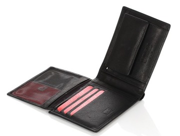 Pierre Cardin Skórzany portfel męski RFID Czarny Skóra naturalna