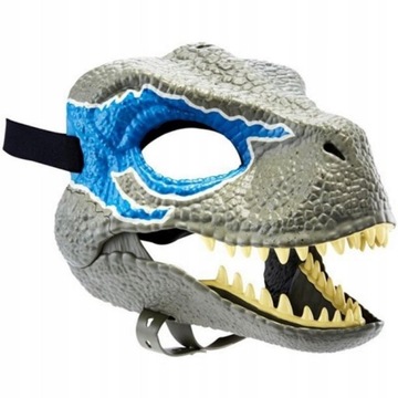 3D Maska Dino, dino z ruchomą szczęką, niebieski