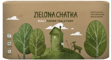 PAPIER TOALETOWY 3 WARSTWOWY EKOLOGICZNY 8 SZTUK ZIELONA CHATKA