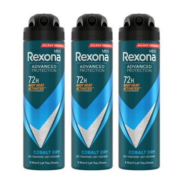 Rexona Men Advanced Protection Cobalt Dry antyperspirant w sprayu 3x150ml