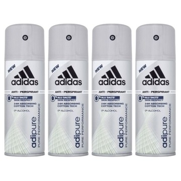 Adidas Adipure Men dezodorant spray 24H 4x150ml