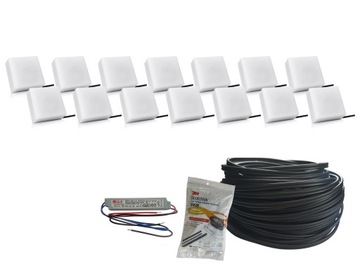 ZESTAW 14X ŚWIECĄCA KOSTKA BRUKOWA LED 14x14 KOLOR