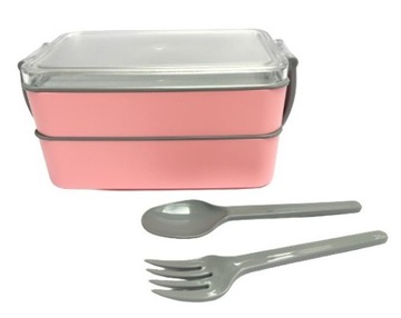 POJEMNIK lunch box do szkoły na śniadanie różowy