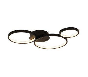 Lampa sufit PLAFON ring żyrandol okrąg LED czarne ringi okręgi
