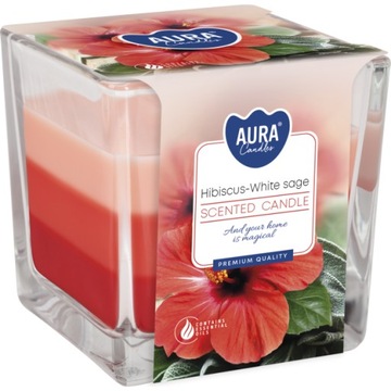 PARAFINOWA Świeca ŚWIECZKA ZAPACHOWA 32H 170G HIBISKUS BIAŁA SZAŁWIA