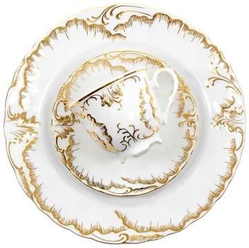 7830 SERWIS DO KAWY 12/39 Anna ROCOCO PORCELANA ĆMIELÓW Hand Painted