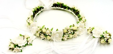 ZESTAW KOMUNIJNY WIANEK,OZDOBA ŚWIECY