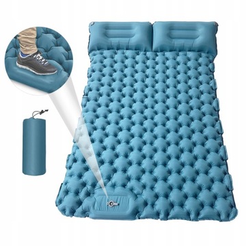 Materac dwuosobowy 1 x 1 x 1 cm odcienie niebieskiego