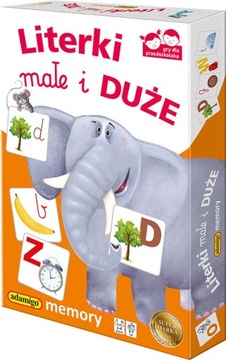 MEMORY Gra Pamięciowa Literki Małe I Duże Adamigo