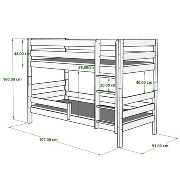 Кровать двухъярусная Производитель Цвета GAGATEK LUX 190x80