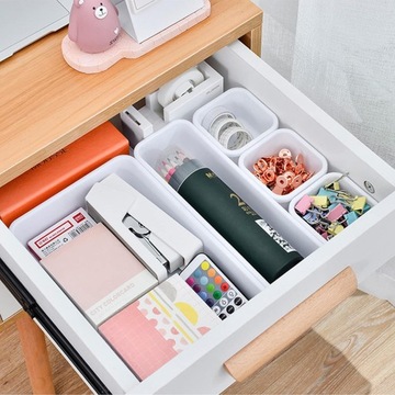 ORGANIZER DO SZUFLADY MODUŁOWY PLASTIKOWY BIAŁY WKŁAD DO PRZECHOWYWANIA