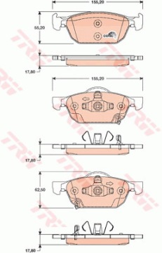 ПЕРЕДНИЕ ТОРМОЗНЫЕ КОЛОДКИ TRW GDB3476
