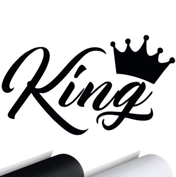 NAKLEJKA na samochód NAPIS KING CROWN KORONA 10x17